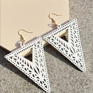 Laser Cut Wooden Statement Earrings
